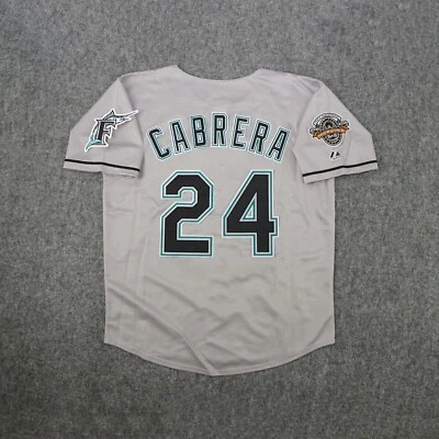 Miguel Cabrera 2007 Florida Marlins 10th Anniversary Men's Grey Road Jersey - Image 1 of 4