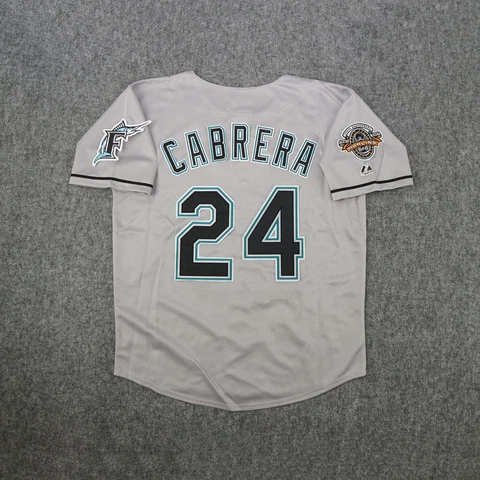 Miguel Cabrera 2007 Florida Marlins 10th Anniversary Men's Grey Road Jersey Cover