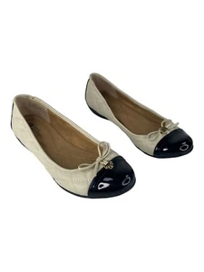 Zapatos de bailarina de ancho mediano blancos para mujer Mountain, talla 10, beige y negro - Imagen 1 de 10