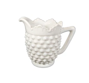 Vintage Fenton weiß Milchglas Nägel Milchkännchen gewellter Rand Vormarkierung EUC - Bild 1 von 6