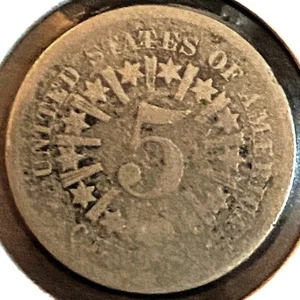 1866 Shield Nickel 5c - Type 1  **With Rays** G/VG - Combined Shipping - B195 - Picture 1 of 5