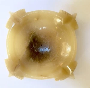 Vintage Carved Mexican/Aztec Engraved Ashtray Marble,Onyx, Alabaster - 6"x 2" - Picture 1 of 5