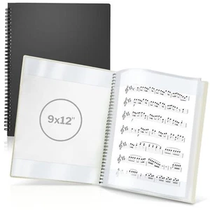 9x12 Sheet Music Binder “ Spiral Bound Lay Flat Dual Usage Sheet Protectors Writ - Picture 1 of 8