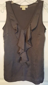 Blusa sin mangas con volantes delanteros gris Michael Kors talla 6 nueva sin etiquetas, lavado a máquina - Imagen 1 de 4