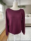 Boden Mabel Sparkle Sweater Boat Neck Ruby Ring Burgundy Metallic Thread