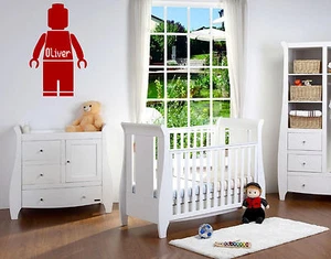 lego hombre nombre personalizado pegatina de pared calcomanía dormitorio arte pared pegatina vinilo/calcomanía! - Imagen 1 de 6