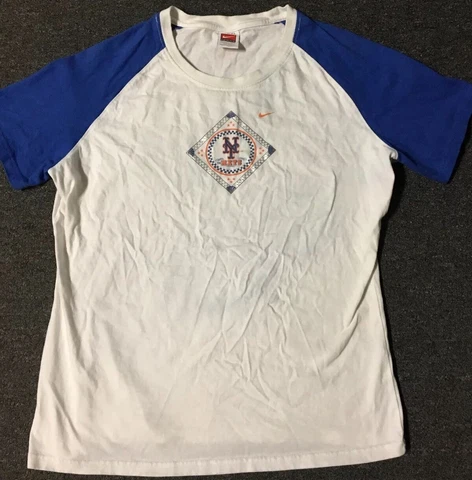 Vtg 90s Nike Team New York Mets Shirt S Blue Jersey Piazza Alonso Seaver Knicks Cover