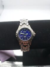 FOSSIL Watch Women Silver Tone Stainless Steel Classic Blue Dial Diver 100 M