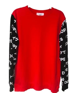 DOPE Shirt Men's L Red Crew Neck Long Sleeves Cotton Blend Sweatshirt - Picture 1 of 4