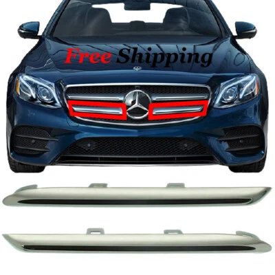 For 2017-20 Mercedes Benz E300 E350 E400 E450 Front Grille Molding Left & Right — 第 1/4 张图片