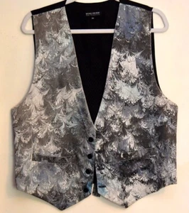 Michael Kensinger San Francisco Hand Marbled Silk Vest Art to Wear-Multi Gray-M - Picture 1 of 11