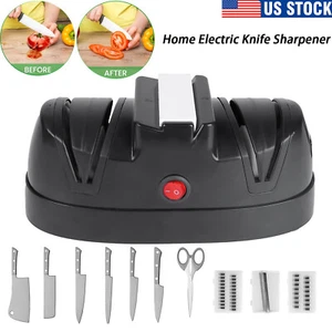 Professional Electric Knife Sharpener 2-Stage Home Kitchen Knives Sharpening - Picture 1 of 10