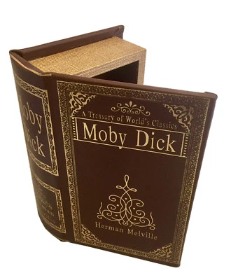 Decorative Moby Dick Book Box Faux Leather Over Wood Secret Book Box - Image 1 of 4