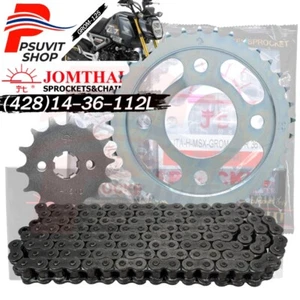 Sprocket Set with Chain For HONDA GROM125 2022-24 (428) 14-36-112L HD Black - Picture 1 of 7