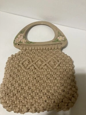 Bolso de mano vintage de macramé Foto 1 de 4