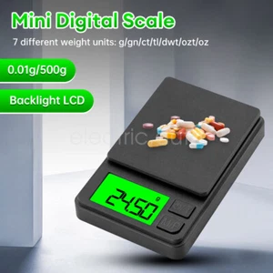 Bilancia da cucina digitale portatile 500 g/0,01 g con display LCD retroilluminazione - Foto 1 di 18