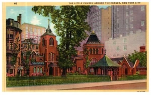 New York City Little Church Around the Corner Posted 1934 Vintage Linen Postcard - Picture 1 of 3