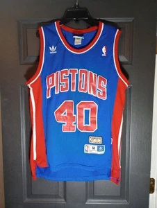 Vintage Detroit Pistons Bill Laimbeer Jersey Adidas Hardwood Classics Authentic - Picture 1 of 9