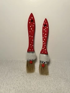 Paar handbemalte handgefertigte Weihnachts Santa Pinsel mit Googly Eyes - Bild 1 von 12