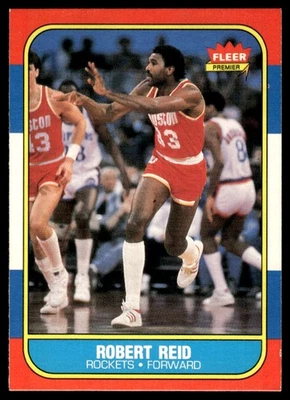 1986-87 Fleer Card Basketball Robert Reid Houston Rockets #90 EX-MT+ - Image 1 of 2