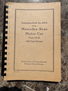 1937 Mercedes 540 k Owners Manual handbook instruction manual - Picture 1 of 3