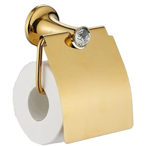 Gold Color bathroom Crystal Toilet Paper Holder NEW - Picture 1 of 2