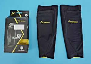 STORELLI FOOTBALL BODYSHIELD LEG SLEEVES FOR YOUR SHIN PADS ~ SMALL ~ BLACK ~NEW - Picture 1 of 7