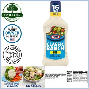 Ranch Lite Salad Dressing 16 Fl Oz Reduced Fat Classic Flavorful Topping - Picture 1 of 11