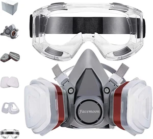 Mezza Faccia Maschera Antipolvere Maschera Antigas, Maschera Respiratoria per Ve - Foto 1 di 12
