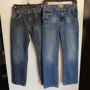 Lot Of 2 Boys Jeans 14 Reg Wrangler 20X Limited Edition 27x27 & Levis 505 27x27 - Picture 1 of 20
