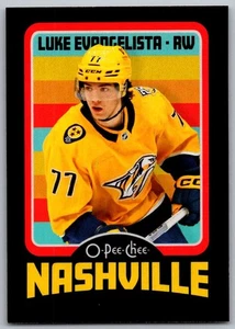 2024-25 O-Pee-Chee Retro Black Border Luke Evangelista 036/100 Nashville - Picture 1 of 2