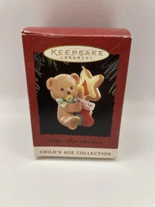 Hallmark Ornament 1993 BABY'S FIRST CHRISTMAS Ornament Bear With Cookie - Picture 1 of 1