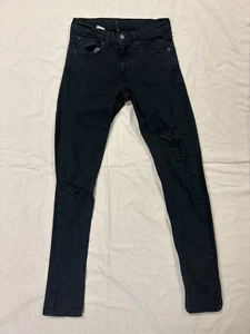 Levis Skinny Taper Jeans Herren 29x32 Dark Denim Distressed Performance Stretch - Bild 1 von 5