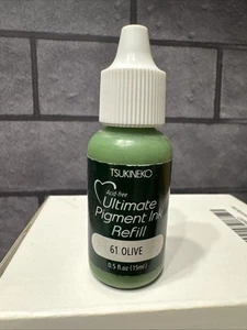 Tsukineko Reinker Dye Ink Refills for Rubber Stamping #61 Olive Green - Picture 1 of 4