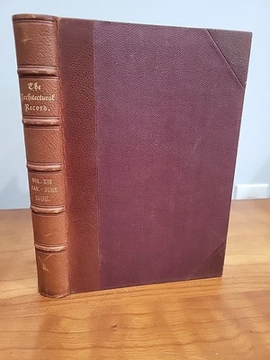 Architectural Record Leather Bound 1906 Jan - June Illustrated Architecture  - Image 1 of 4