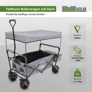 Bollerwagen Handwagen Transportwagen faltbar mit Dach Feststellbremse klappbar - Bild 1 von 10