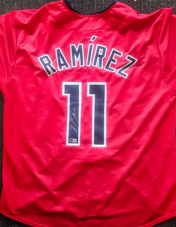 Jose Ramirez Signed Custom Red Jersey Beckett - Image 1 of 2