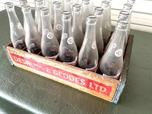 Desnoe's & Geddes LTD Sparkling Soda Beverage Bottles with Crate Jamaican #105 - Picture 1 of 7