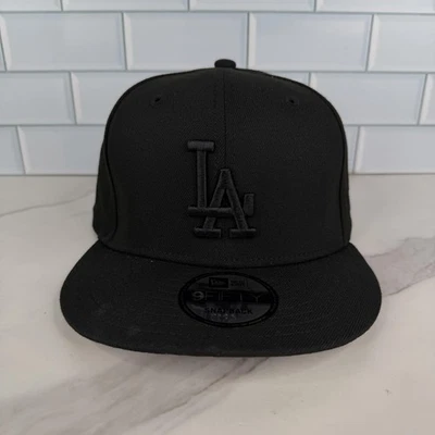 洛杉矶道奇队帽子棒球帽男式均码三黑色 9FIFTY New Era — 第 1/4 张图片