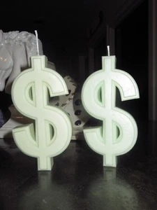 Attract money candles (2) -Wealth,Abundance, success - Picture 1 of 2
