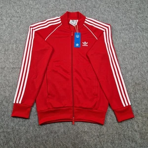 Adidas Jacket Mens Small  Red White Tracksuit Track Top Firebird Trefoil Retro - Picture 1 of 10