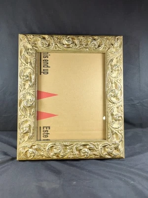 Marco de fotos Shelfield Home victoriano madera ornamentada tono dorado único 8x10 Foto 1 de 4