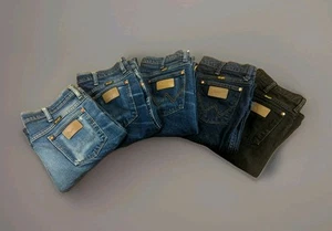 Wrangler Jeans 36x32 Straight Leg Lot Of 5 Light To Dark Wash *See Description* - Picture 1 of 18