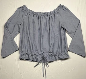 Top donna Theory ODETTAH blu navy/bianco Seersucker - Taglia Large - 215€ - Foto 1 di 5