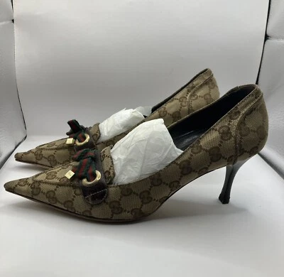 Gucci Beige Princy Gomma GG 75 - Size 9B - Image 1 of 4