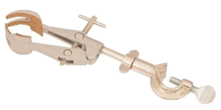 PROTON SCIENTIFIC Retort Clamp All In One - Four Prong with Bosshead Cork Coated Lined