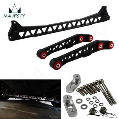 Lower Control Arm+Subframe Brace For 92-95 Honda Civic 94-01Acura Integra Black Foto 1 de 4