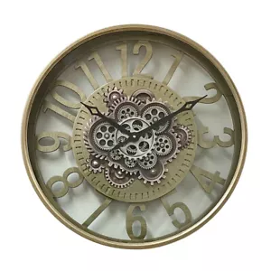 Round Industrial Metal Moving Gears Wall Clock 60cm - Picture 1 of 9