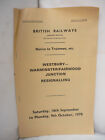 British Railways -Notice to Trainmen - Westbury - Warminster/Fairwood 1978