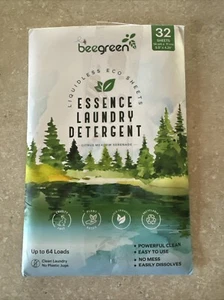NEW Beegreen Laundry Detergent Fragrance Free Liquidless 32ct 64 Loads - Picture 1 of 2